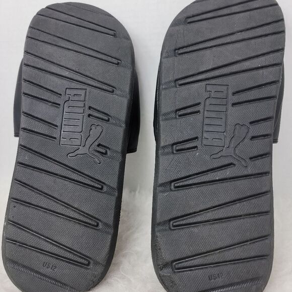 Puma Slides Men\'s Size 12 Black Comfy Casual Sandals Cushioned EUC main image 9